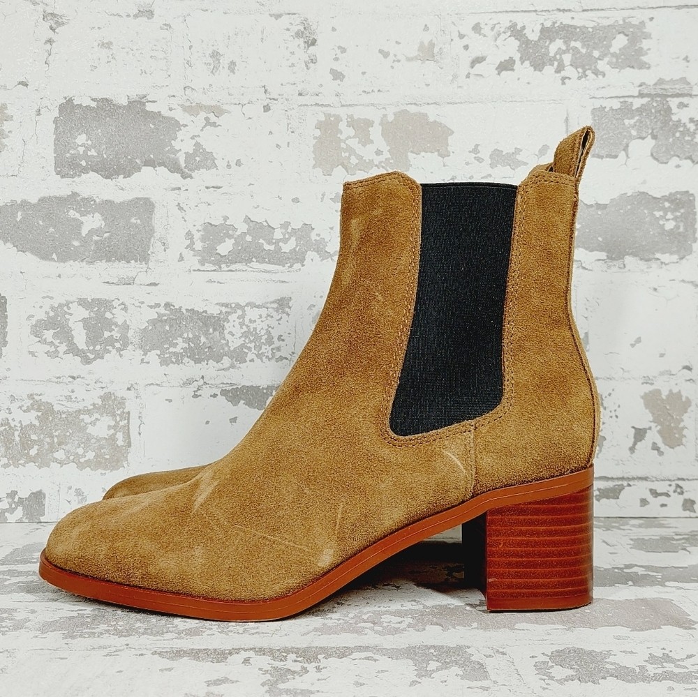 New Steve Madden Rhiannon Cognac Brown Suede Chelsea Boot F304